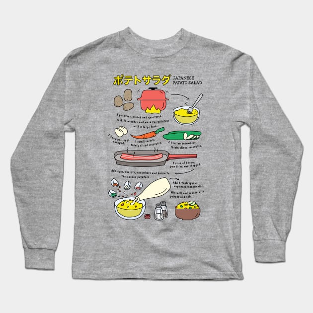 Japanese Patato Salad Recipe Long Sleeve T-Shirt by Noristudio